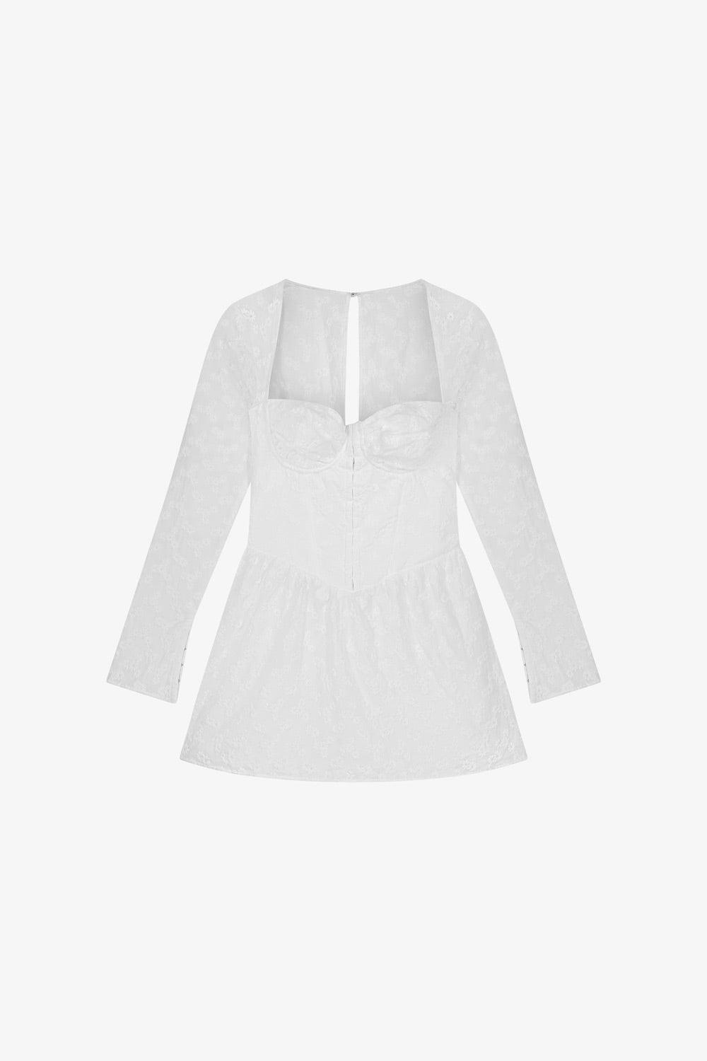 FLORAL CORSET DRESS WHITE