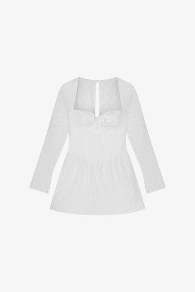 FLORAL CORSET DRESS WHITE